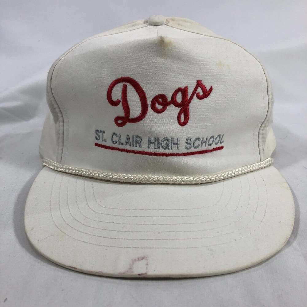 Vintage St Clair High School Dogs Hat Rope Cap Trucker Snapback Adjustable OSFM